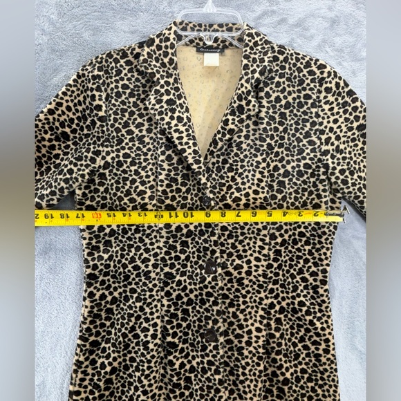 VTG Entrancy Leopard Button Shirt Teddy Jacket Lightweight USA Small Y2K 80s 90s - Picture 10 of 16